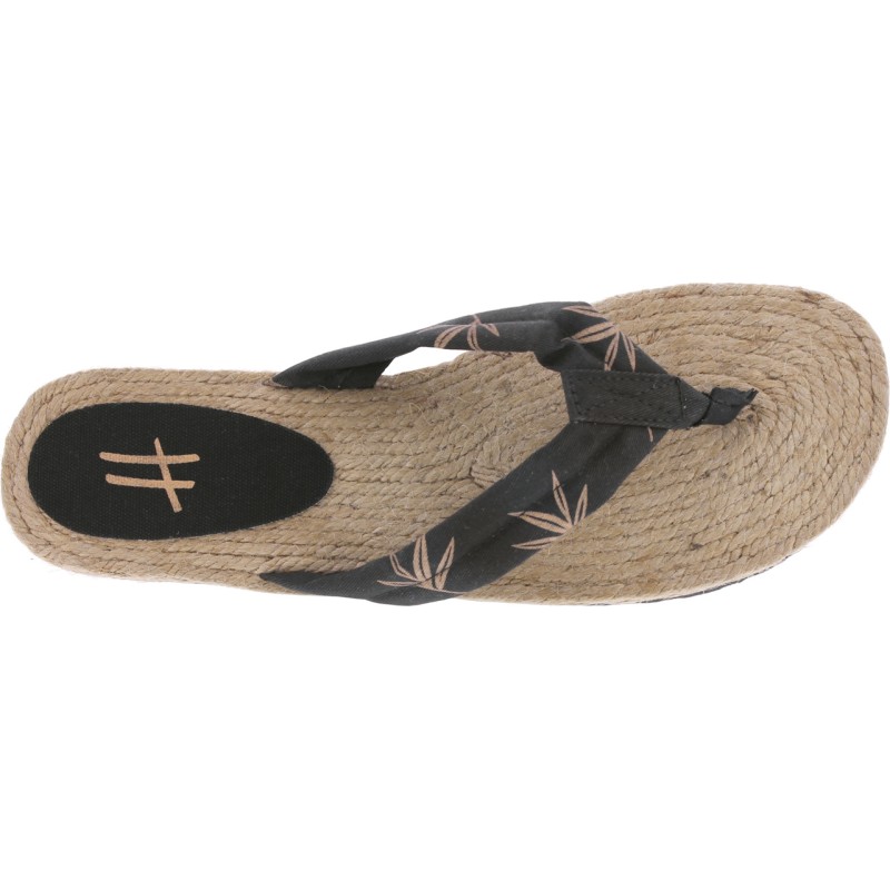 Tong à semelle type espadrille, tissu à motif Tong à semelle type espadrille, tissu à motif