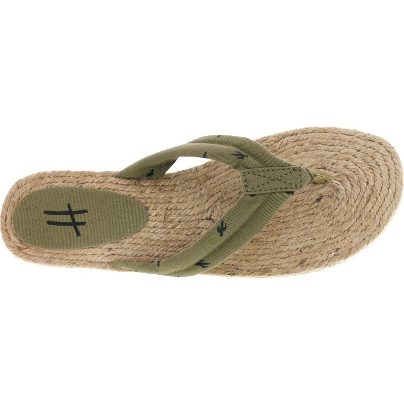 Tong à semelle type espadrille, tissu à motif Tong à semelle type espadrille, tissu à motif