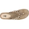 Flip-flops with espadrille-type sole, patterned fabric