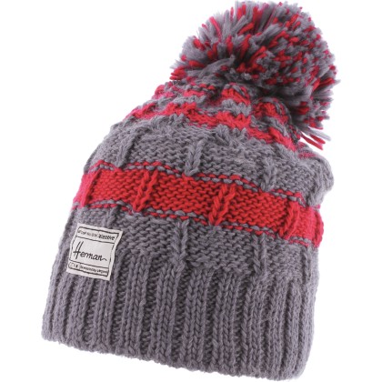 bonnet pompon bicolore