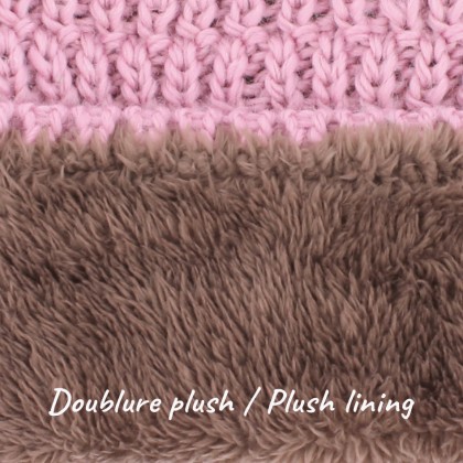 Tour de cou en maille unie doublé plush