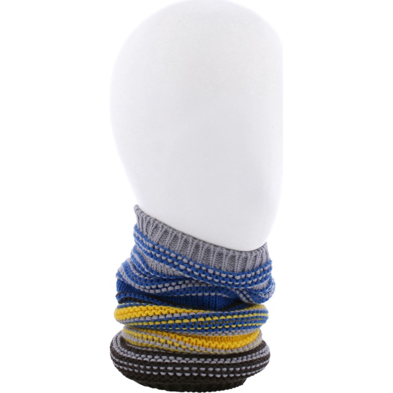Tour de cou enfant rayé milticolore doublé plush