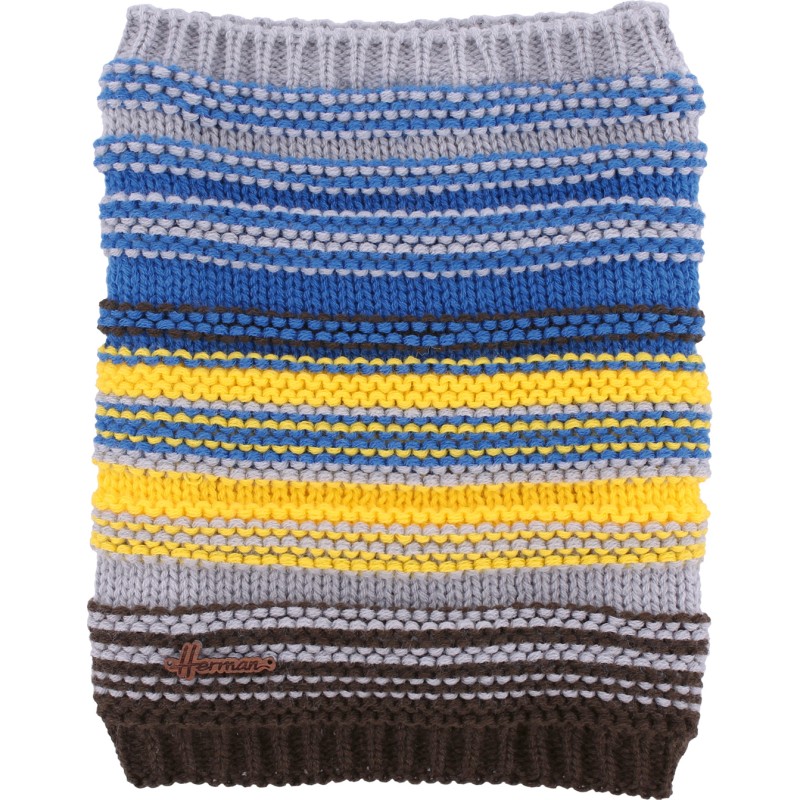Tour de cou enfant rayé milticolore doublé plush