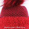 bonnet femme rouge avec doublure en plush doux