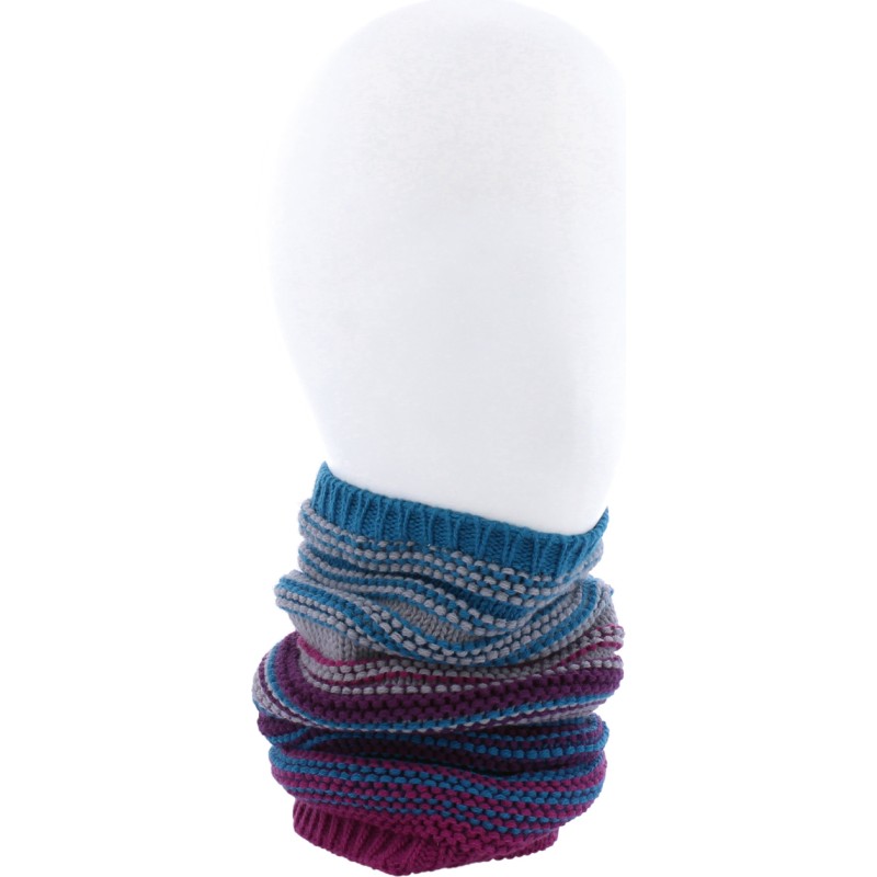 Tour de cou enfant rayé milticolore doublé plush