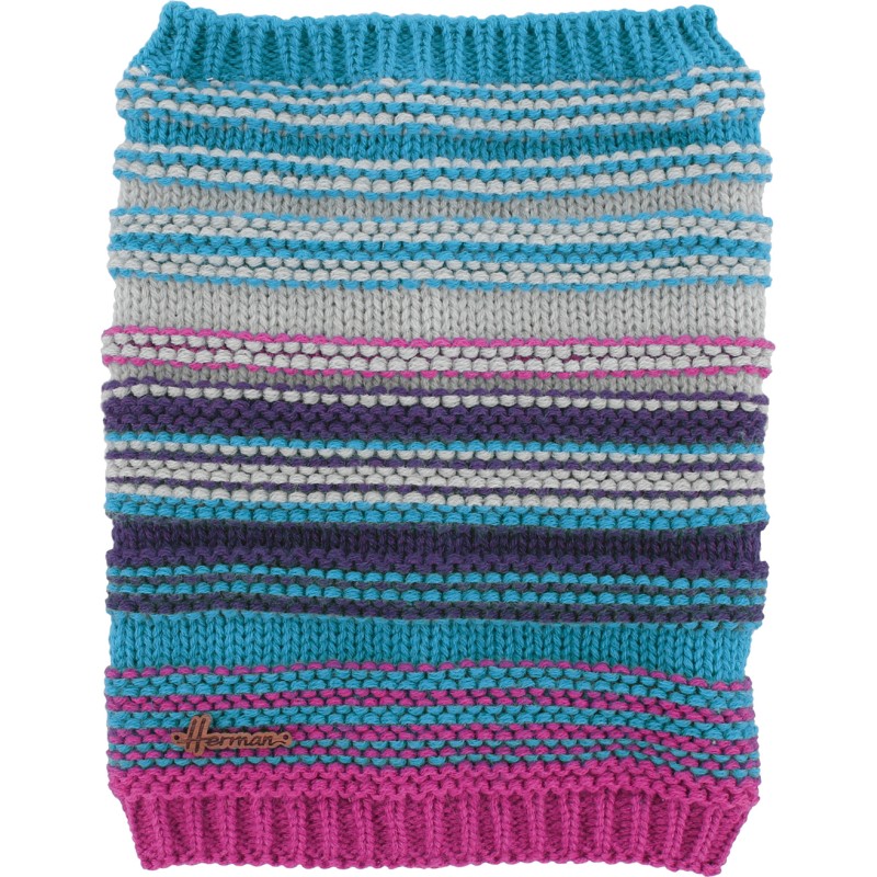 Tour de cou enfant rayé milticolore doublé plush