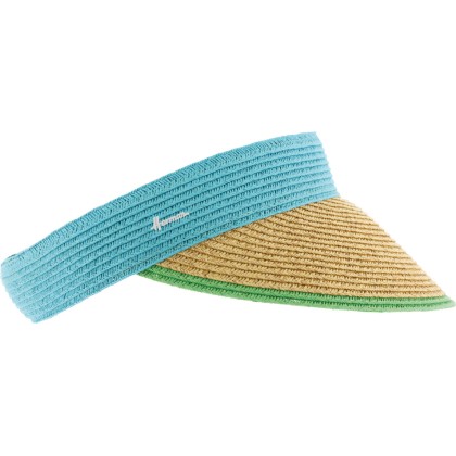 Visière en paille papier cousue bicolore