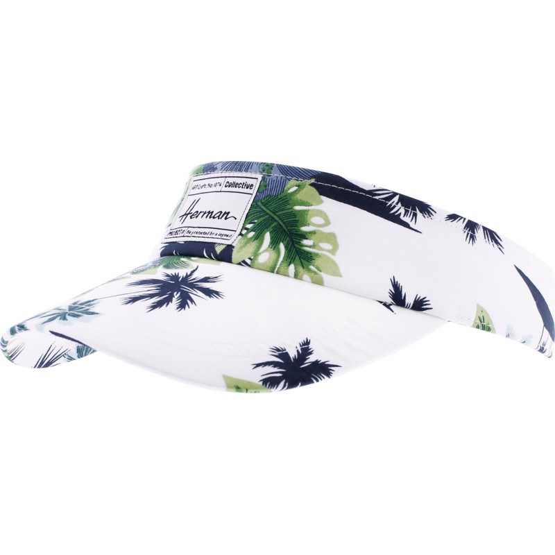 Visière à motif tropical  avec boucle de serrage et badge rectangulair