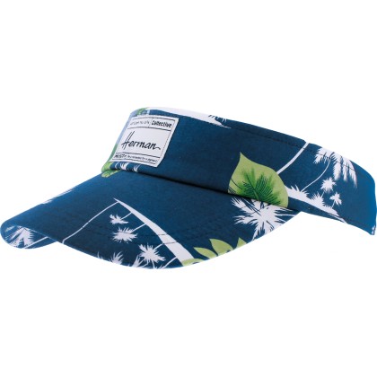 Visière à motif tropical  avec boucle de serrage et badge rectangulair