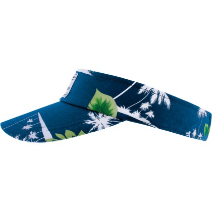 Visière à motif tropical  avec boucle de serrage et badge rectangulair