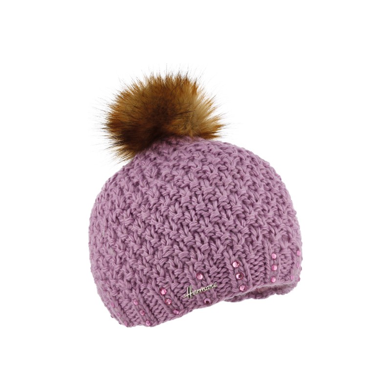 bonnet enfant avec pompon fausse fourrure