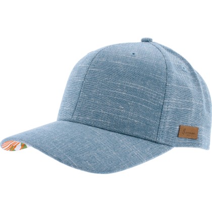 Casquette baseball unie avec motif tropical sous la visière. Fermeture