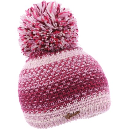 bonnet pompon hiver rose