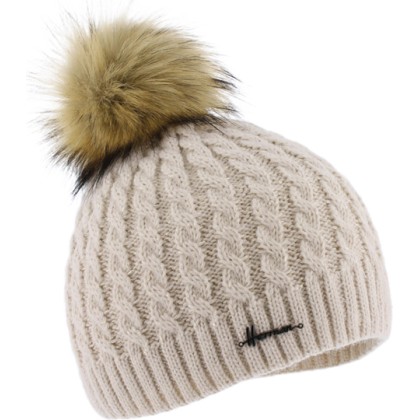 bonnet femme a pompon fausse fourrure