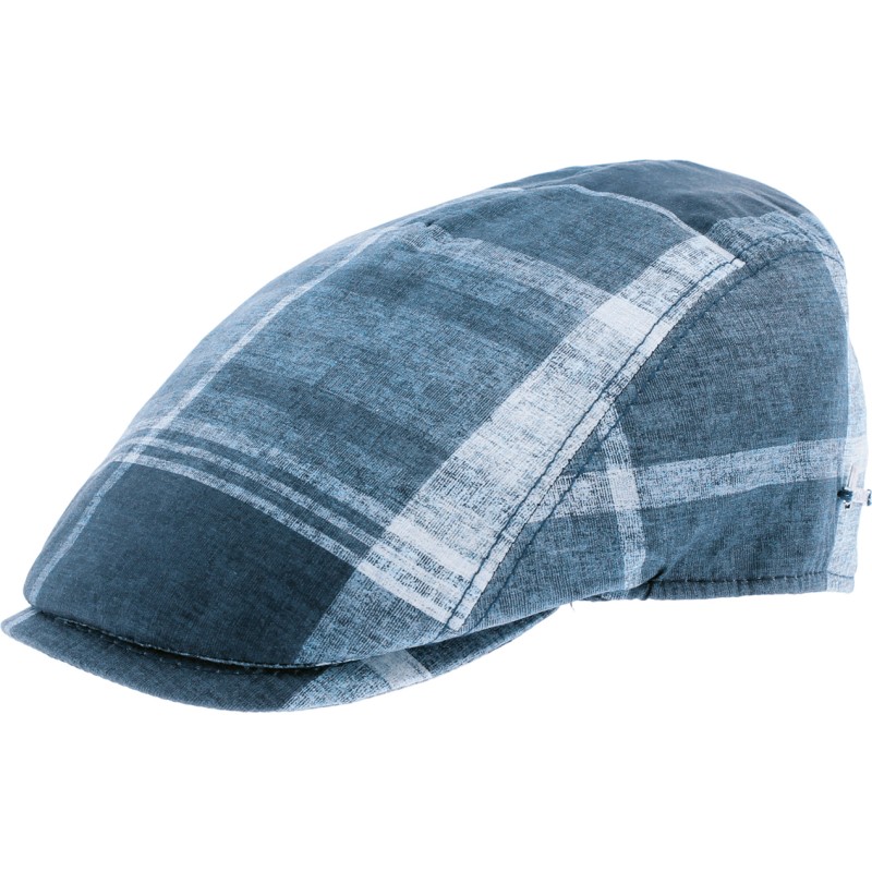 Casquette plate avec tissu à carreaux Casquette plate avec tissu à carreaux