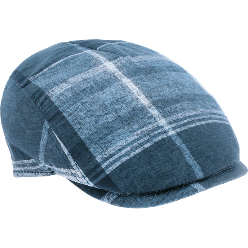 Casquette plate avec tissu à carreaux Casquette plate avec tissu à carreaux
