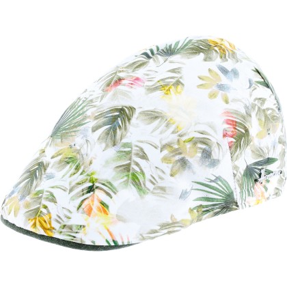 Tropical pattern flat cap
