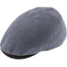Casquette plate unie en lin avec sous visière en faux cuir.