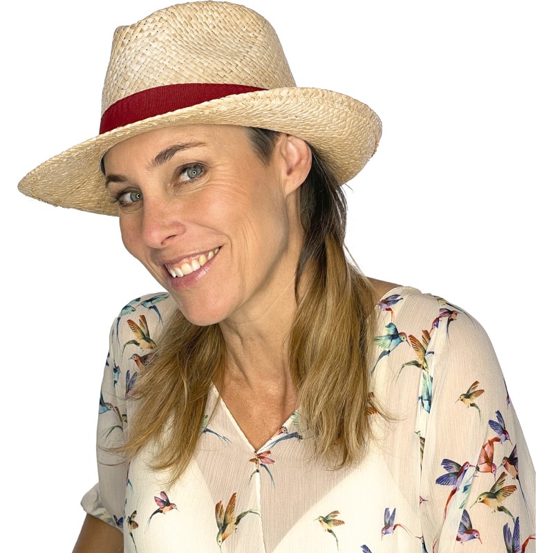Chapeau paille rafia uni avec gros grain uni Chapeau paille rafia uni avec gros grain uni