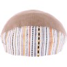 Casquette plate unie avec tissu à motifs sur les cotés