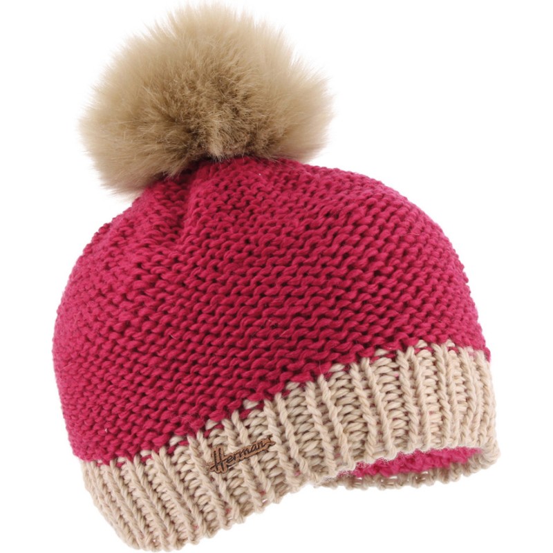 bonnet enfant pompon en maille