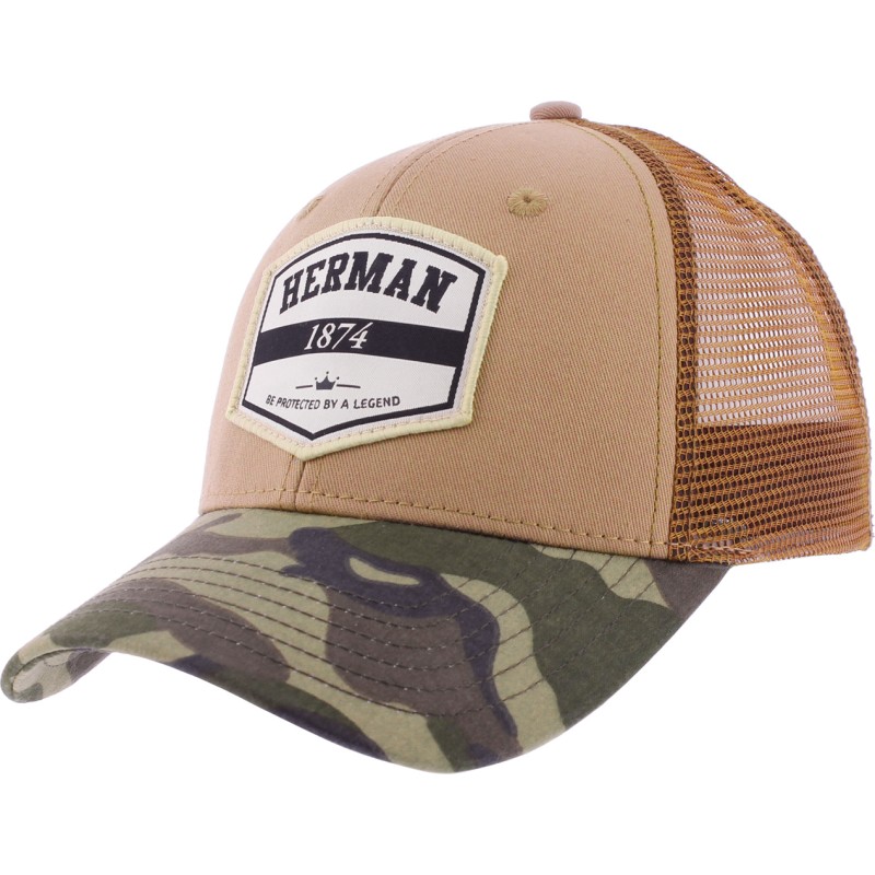 Casquette trucker avec visière camouflage, fermeture plastique "snapba Casquette trucker avec visière camouflage, fermeture plastique "snapba