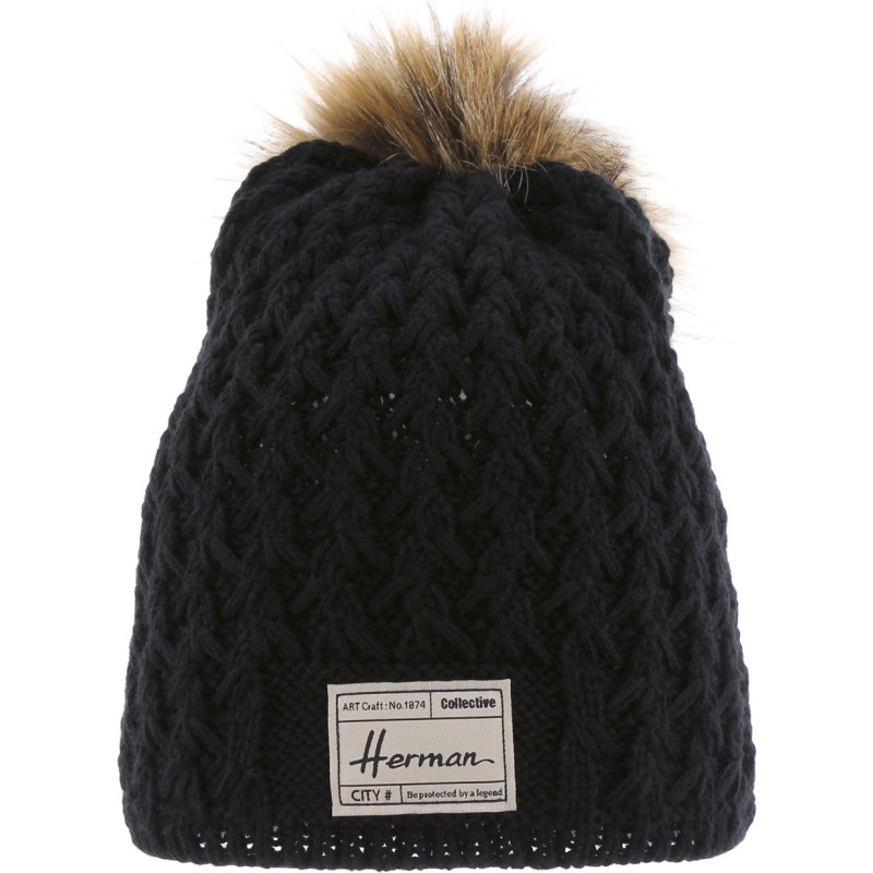 bonnet pompon fausse fourrure