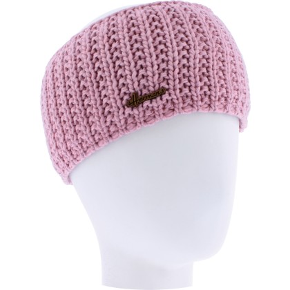 bandeau hiver en maille coloris rose