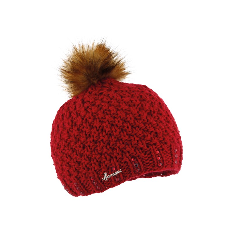 bonnet enfant pompon fausse fourrure