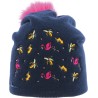 bonnet enfant pompon rose