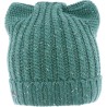 Bonnet uni avec fil lurex en forme de tête de chat doublé plush