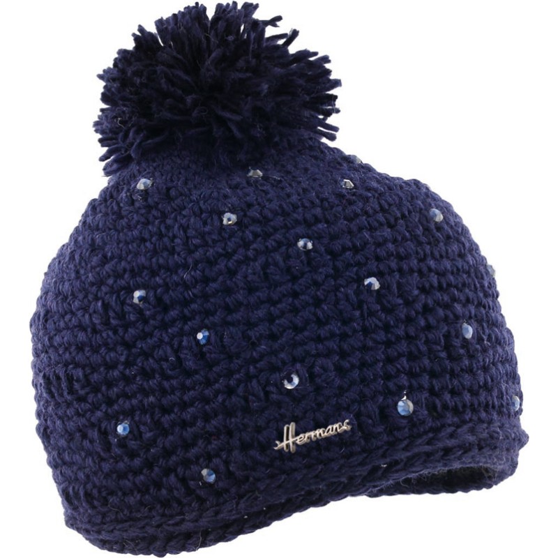 bonnet enfant pompon et strass