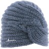 Bonnet turban en maille uni croisé sur l'avant doublé plush