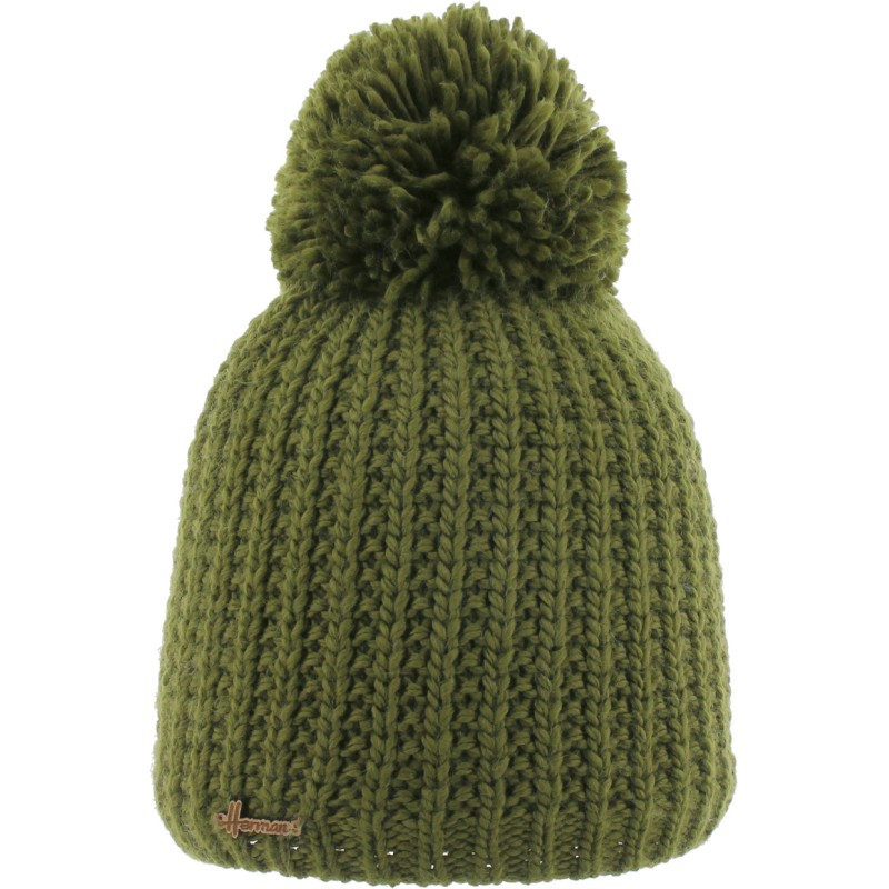 Bonnet enfant uni tricoté avec 80% de fil de plastique recyclé, avec p