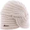 Bonnet turban en maille uni croisé sur l'avant doublé plush