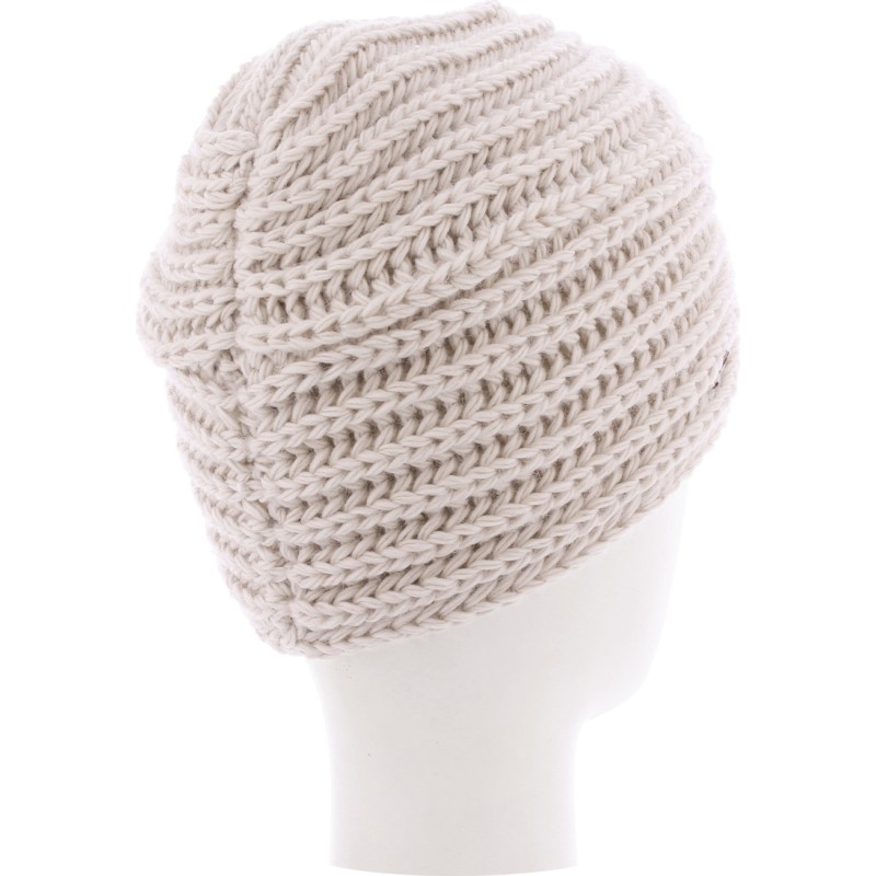 Bonnet turban en maille uni croisé sur l'avant doublé plush