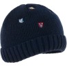 Bonnet uni en maille avec broderie doublé micro plush