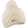 Bonnet tricot torsadé uni avec pompon doublé plush