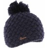 bonnet pompon en maille coloris marine