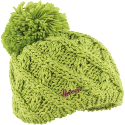bonnet enfant en maille torsade coloris vert anis