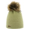 Bonnet uni avec pompon fausse fourrure doublé plush