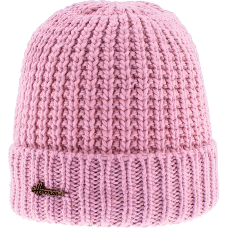 bonnet hiver en maille doublure en plush