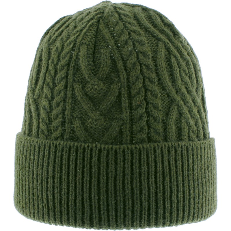 Men's plain twisted beanie with turn-up Men's plain twisted beanie with turn-up