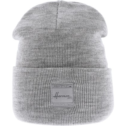 Bonnet droit uni à revers avec badge