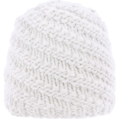 Bonnet adulte en grosse maille uni oblique doublé plush