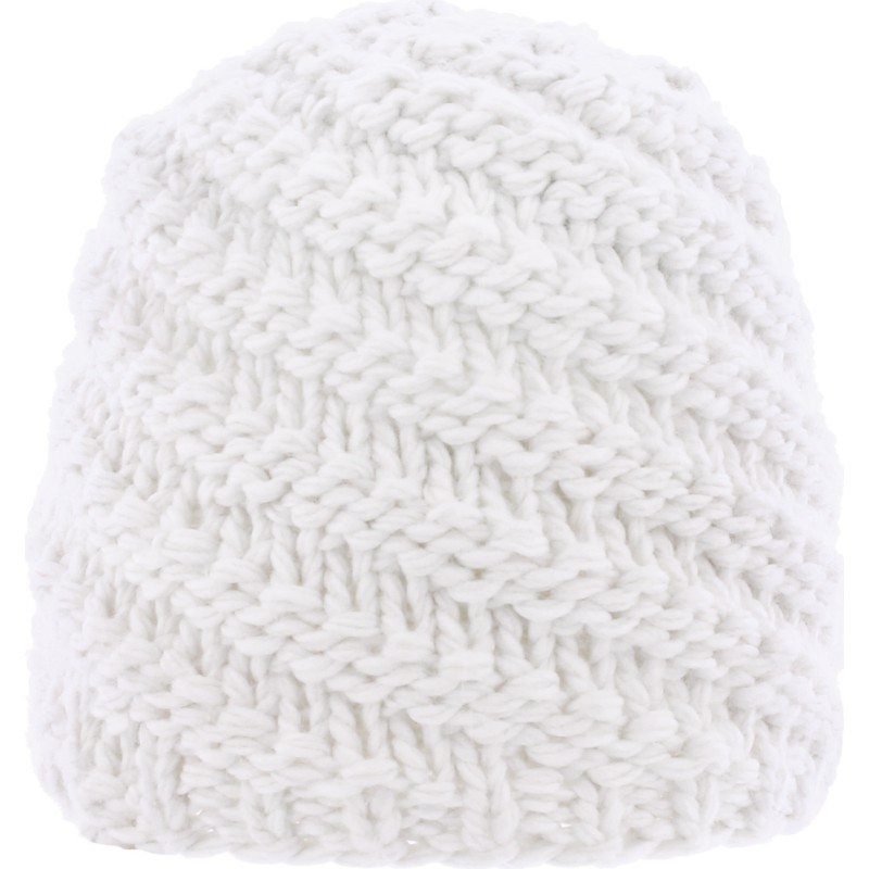 Bonnet adulte en grosse maille uni oblique doublé plush