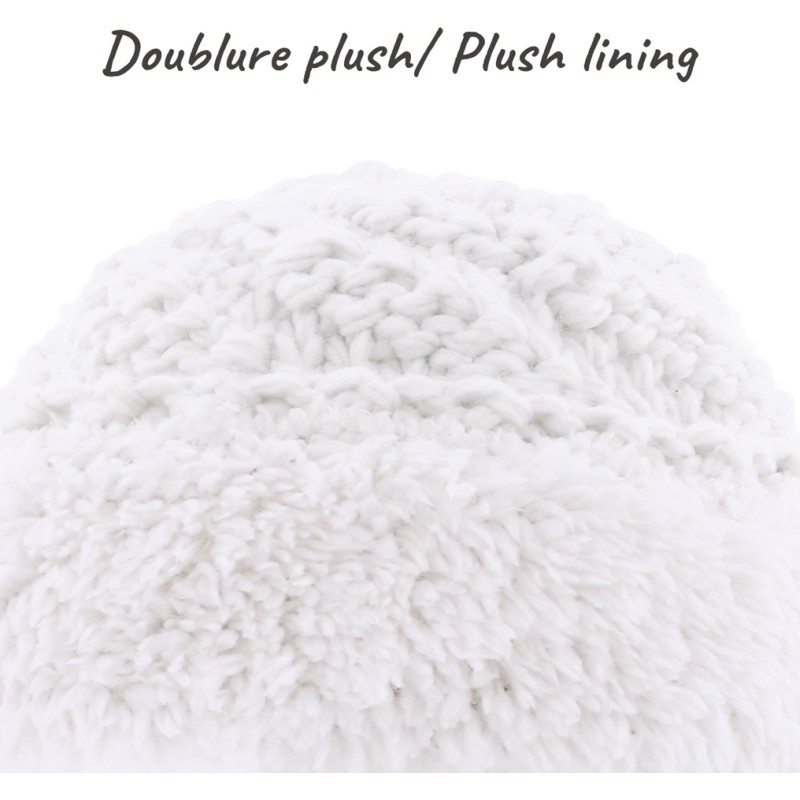 Bonnet adulte en grosse maille uni oblique doublé plush