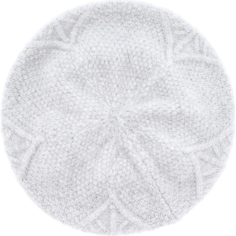 Women's beret in acrylic with a flower design on the top Women's beret in acrylic with a flower design on the top