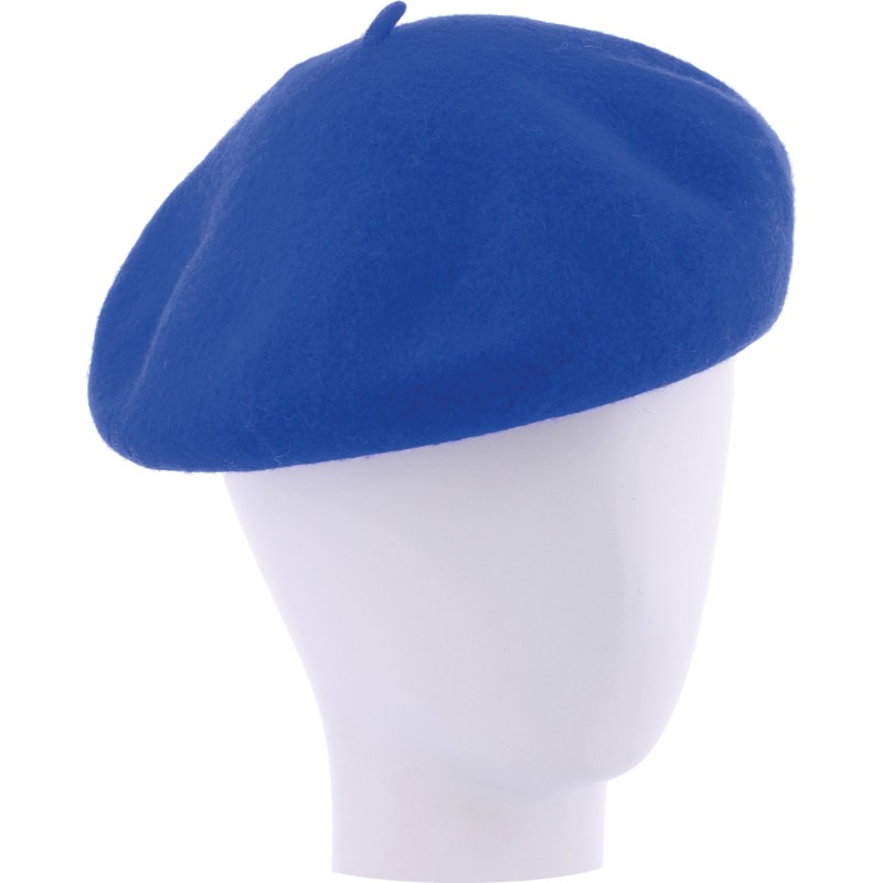 Wool felt beret, with drawstring