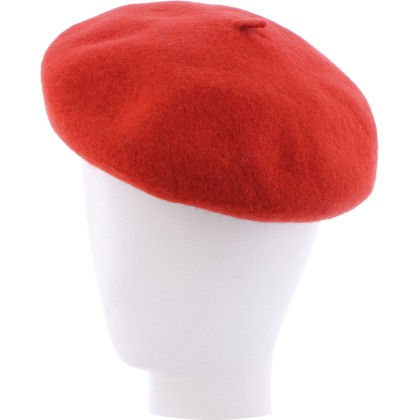 Wool felt beret, with drawstring